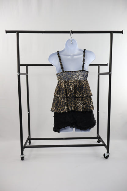 Leopard Ruffle Bow Tie Cami Top
