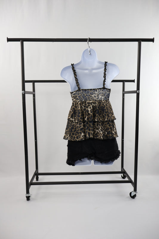 Leopard Ruffle Bow Tie Cami Top