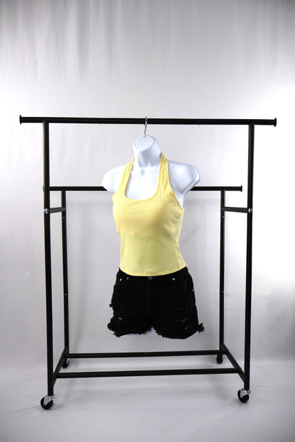 Yellow Halter Top with Built in Bra